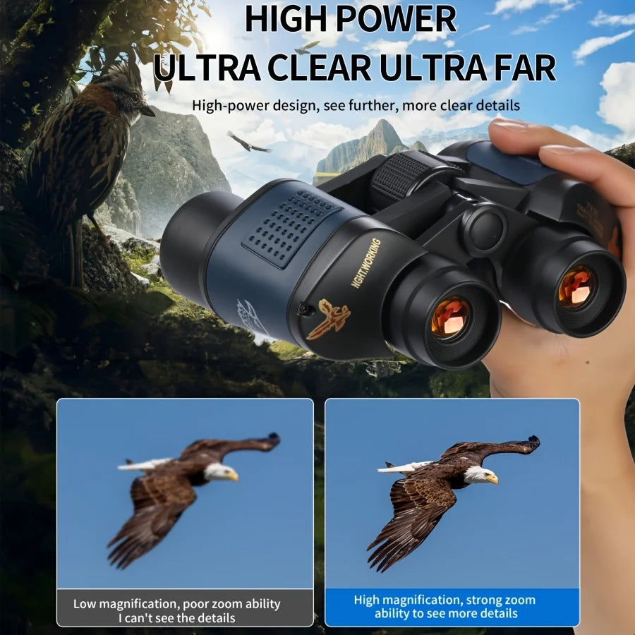 High-definition high-magnification 735 binoculars are portable and compact for bird watching, sightseeing and travel