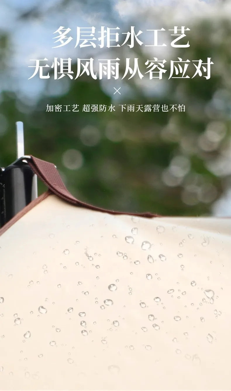 Canopy tent outdoor camping shade hexagonal vinyl coated silver thickened curtain sun protection pergola camping picnic equipmen