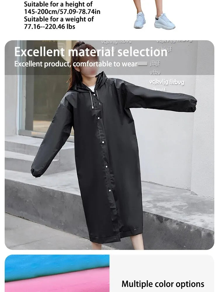 Raincoat Non-disposable Unisex Thickened Waterproof Outdoor Clothing Long Section of Anti-storm Rain Rainwear