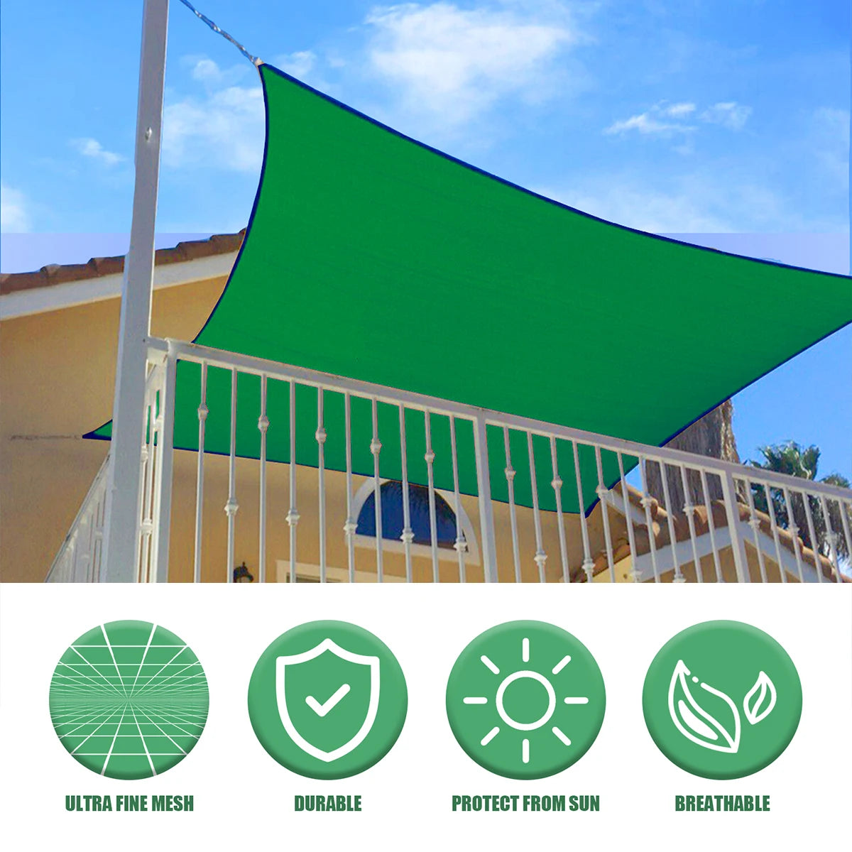 Sun Shade Awning Shelters Cloth Mesh Cover Outdoor Rectangle Sail Sunshade UV Protection  For Outdoor Plants Garden Patio Canopy