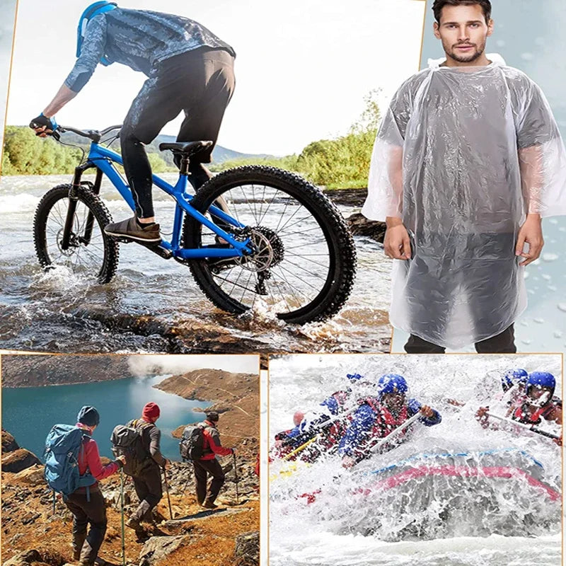 Disposable waterproof raincoat, outdoor hiking and mountaineering emergency multi-color transparent portable adult raincoat