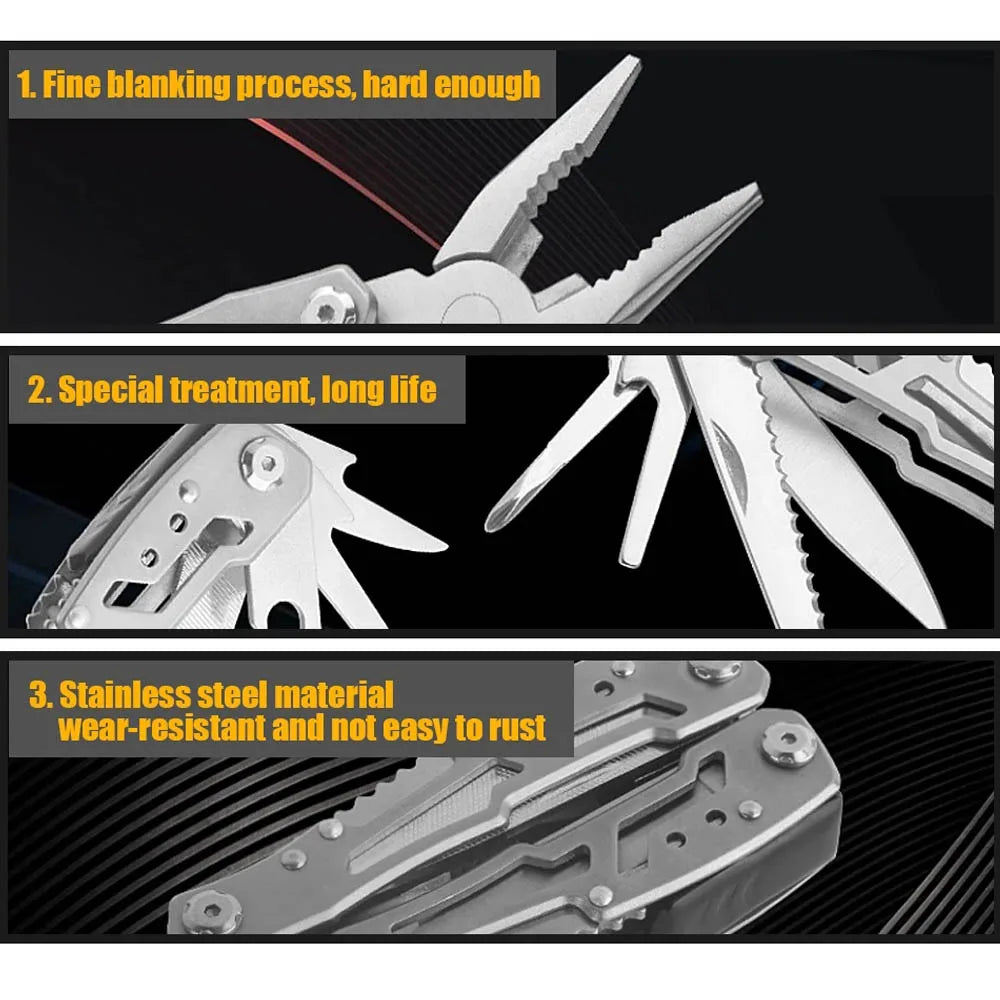 Portable Fold Outdoor Hunting Survival Rescue Tactical Multipurpose Repair Tool Folding Multi-tool Pocket Knife Pliers Mini