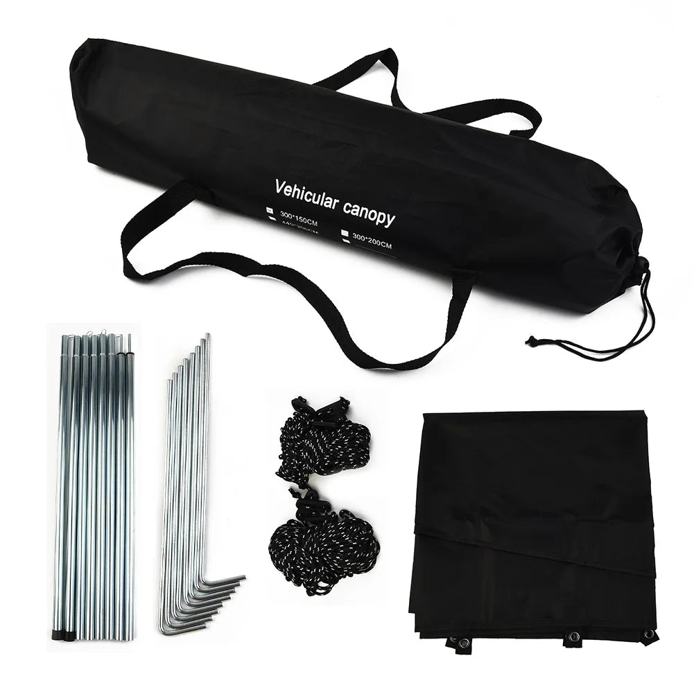 Camping Tent Automobile Suv Side Roof Top Awning Sun Canopy Sunshade For Motorhome Van Campervan Suv Black Car Awning