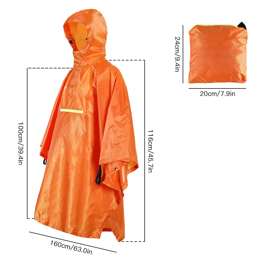 Men Women Raincoat Waterproof Durable Rainwear with Reflective Strip with Reflector Rainproof Poncho