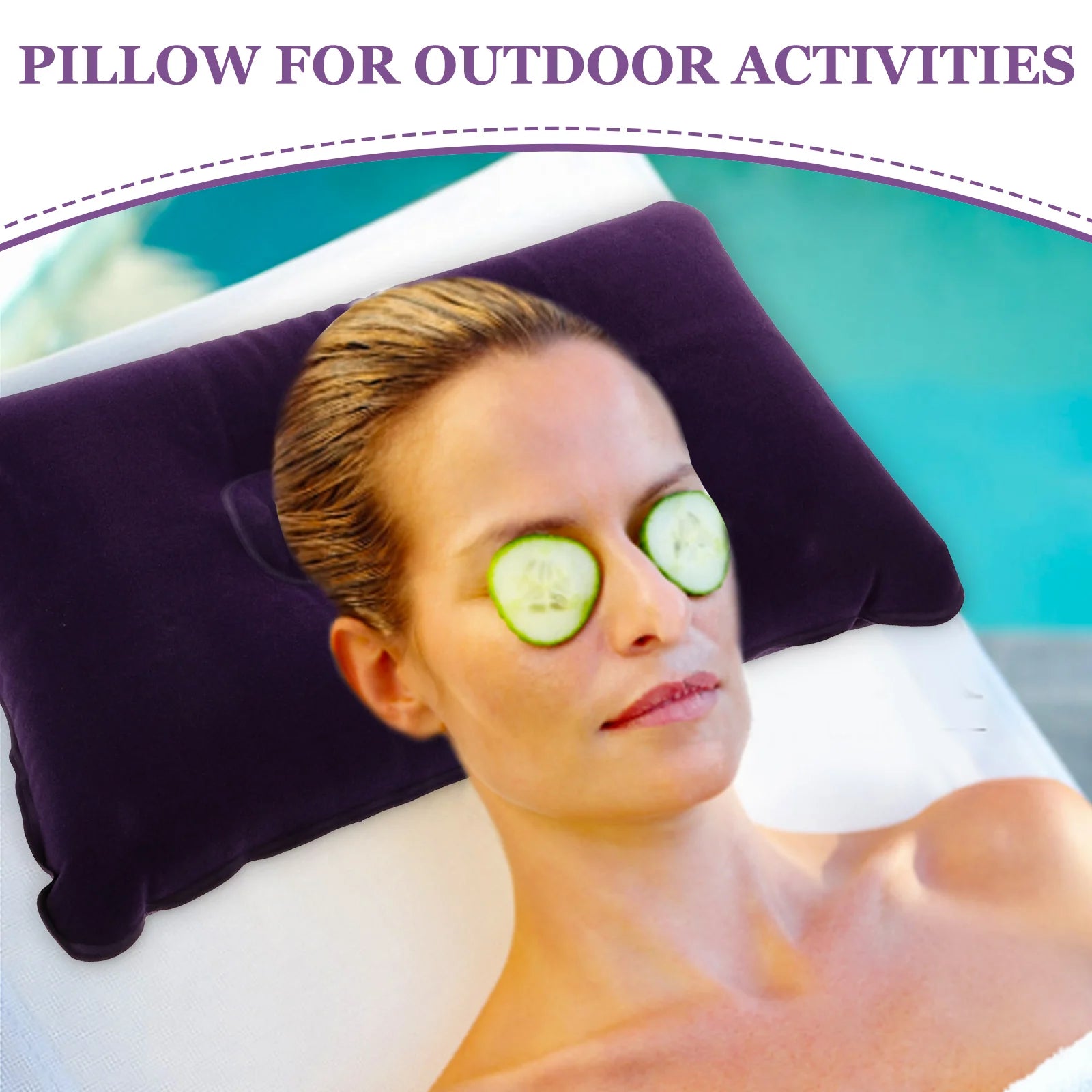 Camping Pillow Pillows For Sleeping Ergonomic Inflating Car Foam Outdoor Travel Portable Protect The Neck