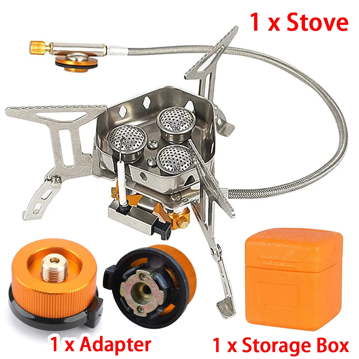 Outdoor Camping Gas Stove Foldable Portable 3 Head Stove for Travel Picnic BBQ 5800W Big Power Camping Windproof Stove Burner