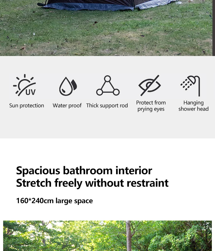 Portable Shower Tent for Outdoor Bathing Camping Toilet Pop-Up Privacy Shelter Beach Dressing Room Waterproof Lightweight WC