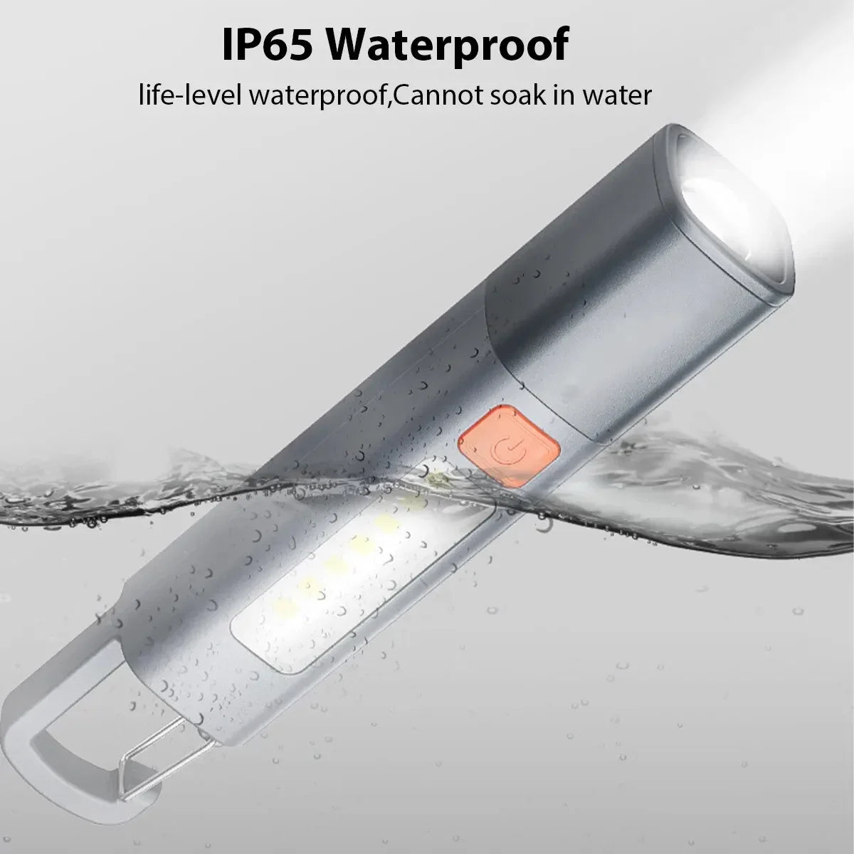 Strong Lighting ABS Flashlamp USB Charging Portable Outdoor EDC Torch Camping Hanging Flashlights Telescopic Focus COB Side Lamp