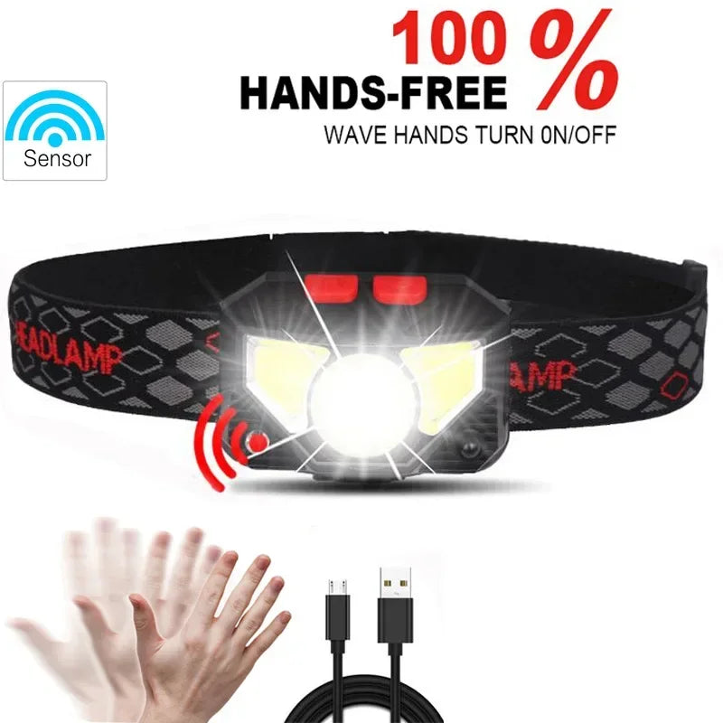 Headlamp Flashlight, 1200 Lumen Ultra-Light Bright LED Rechargeable Headlight with White Red Light,2Pack Waterproof Motion