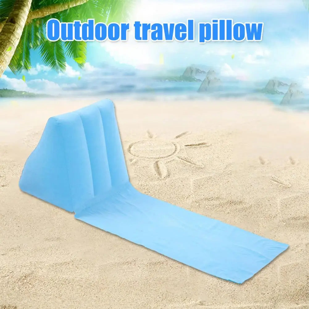 Outdoor Camping Pillow Triangular Cushion PVC Flocking Inflatable Pillow Folding Summer Beach Lying Pillow Travel Equipment Tool