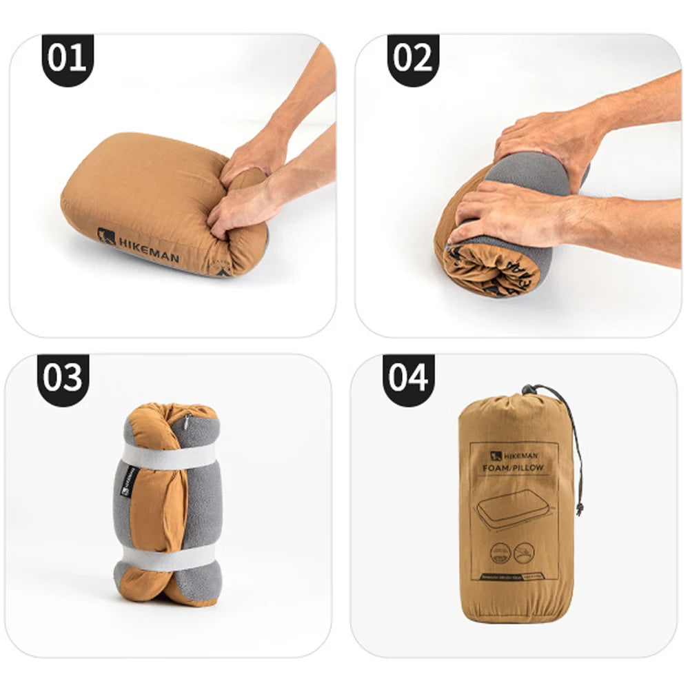 Portable Outdoor Camping Travel Pillow Memory Foam Comfort Pillow NoonBreak Pillow Neck Support Pillow Easy Storage Nap Pillow