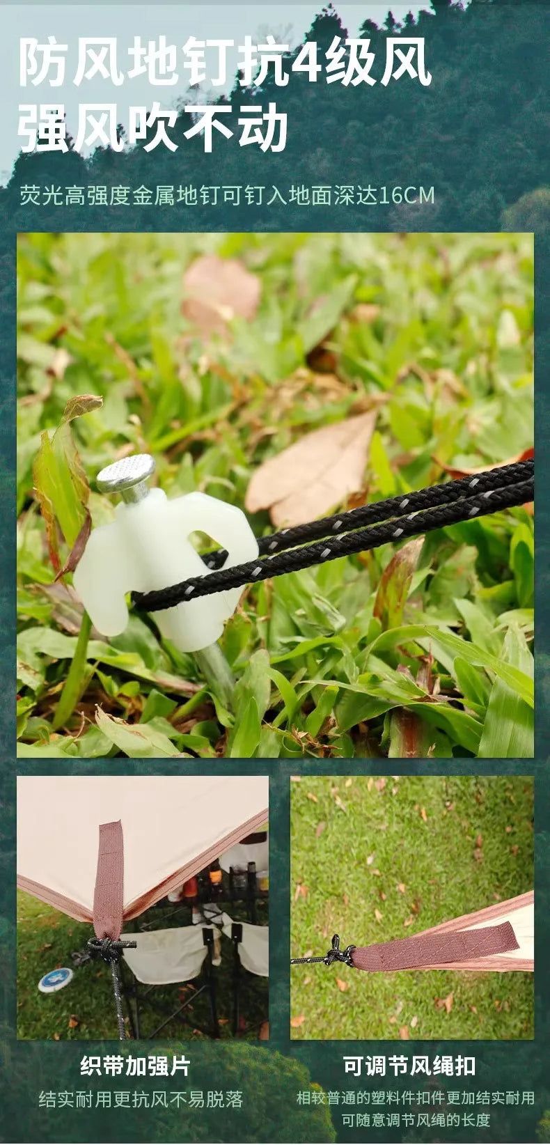 Canopy tent outdoor camping shade hexagonal vinyl coated silver thickened curtain sun protection pergola camping picnic equipmen