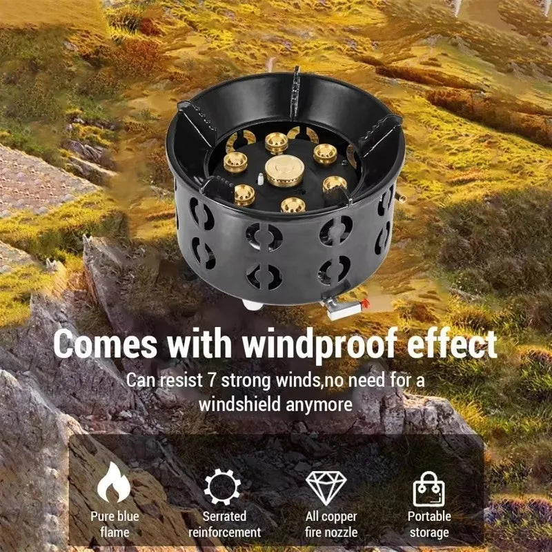 High Power Camping Stove Gas and Coal Stove Convenient Outdoor Camping Burner Gas Stove Windproof Stove Camping Fishing Burner
