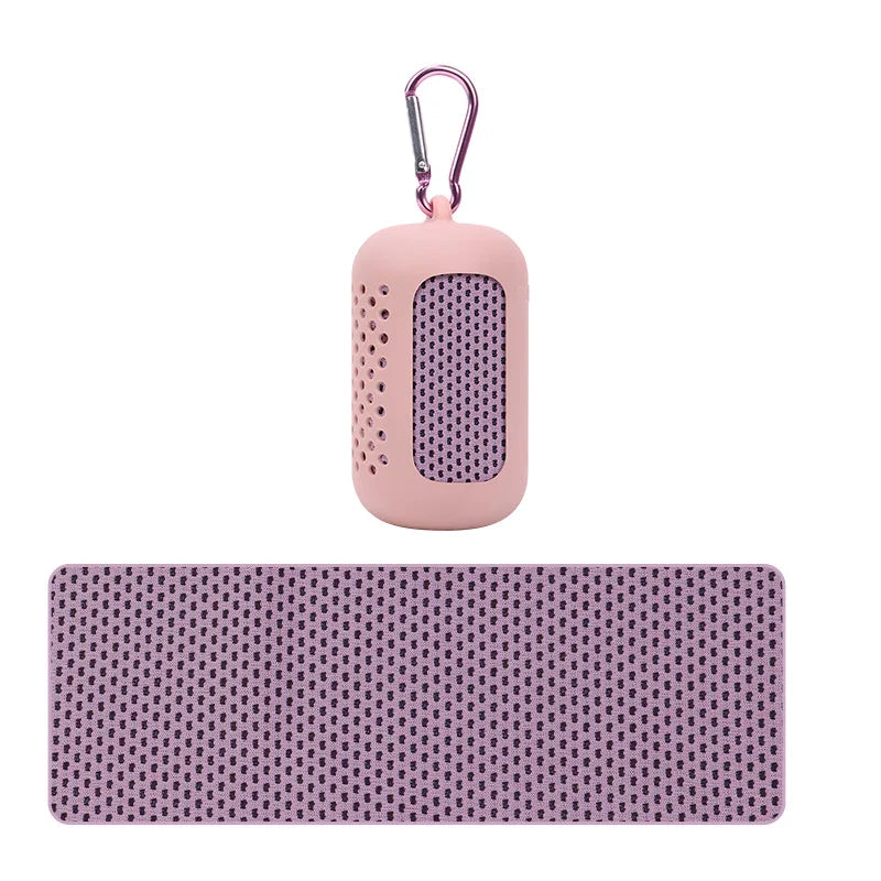 Cooling Towel Circular Silicone Wrapped Cold Towel Quick Drying Microfiber Towels Beach Accessories Towel Sport Fitness