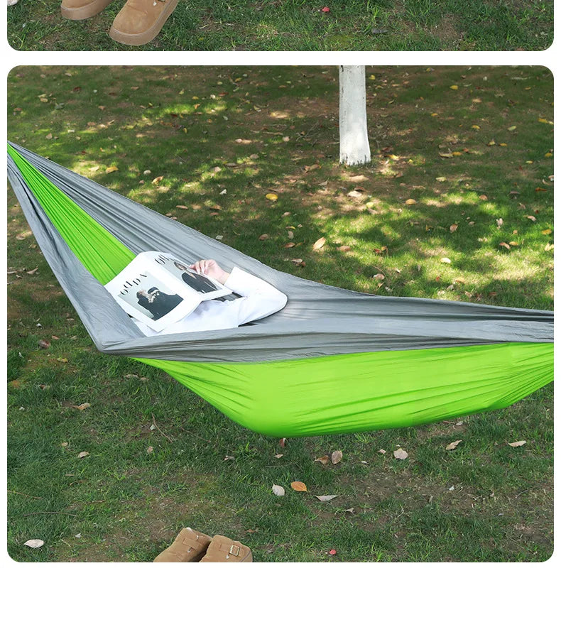 Ultralight Outdoor Hammock – Portable, Anti-Rollover, High Weight Capacity, Parachute Fabric Camping Double Hammock