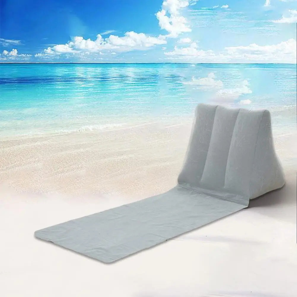 Outdoor Camping Pillow Triangular Cushion PVC Flocking Inflatable Pillow Folding Summer Beach Lying Pillow Travel Equipment Tool