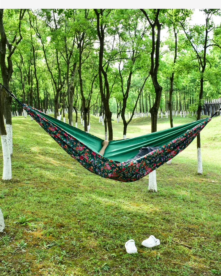 Ultralight Outdoor Hammock – Portable, Anti-Rollover, High Weight Capacity, Parachute Fabric Camping Double Hammock