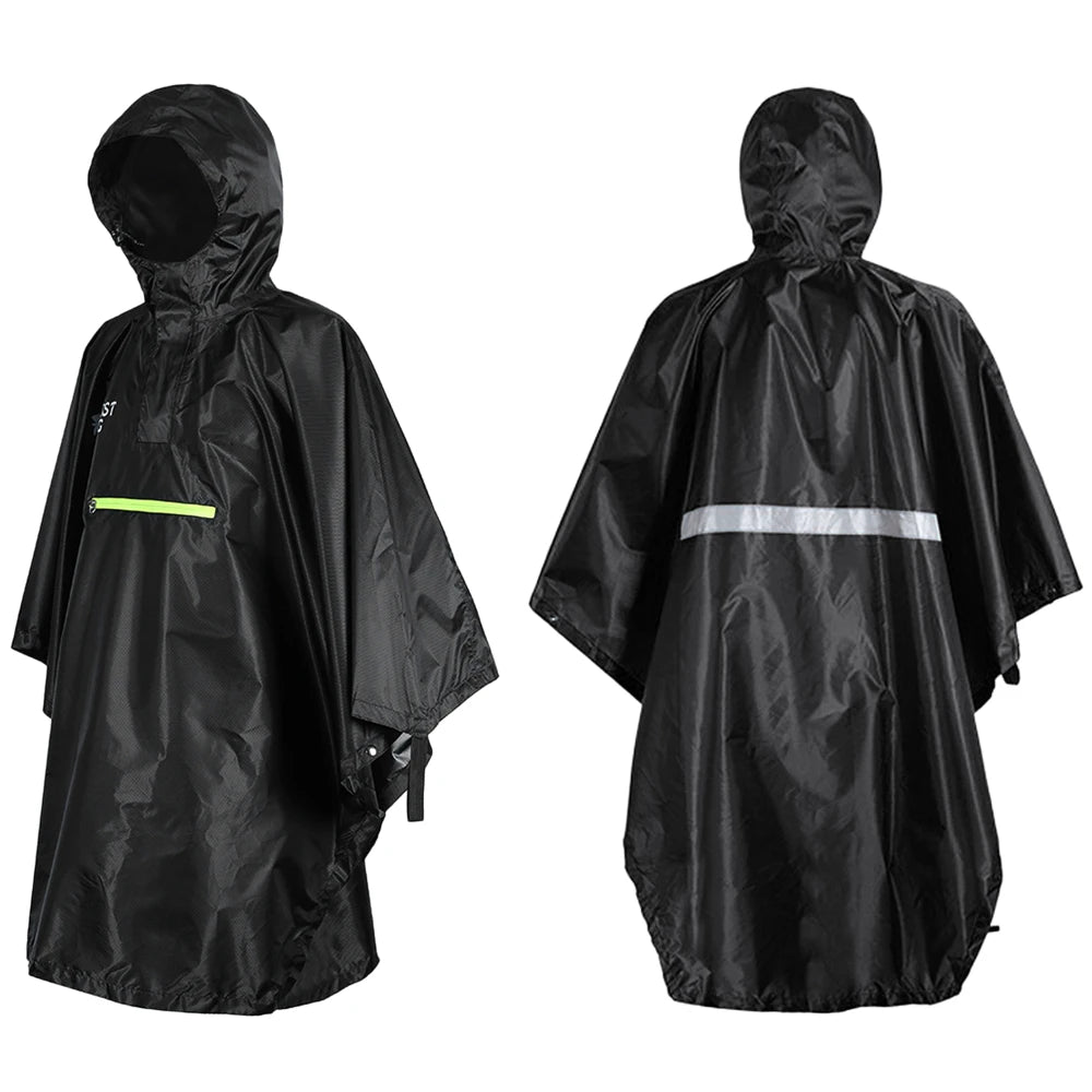 Men Women Raincoat Waterproof Durable Rainwear with Reflective Strip with Reflector Rainproof Poncho