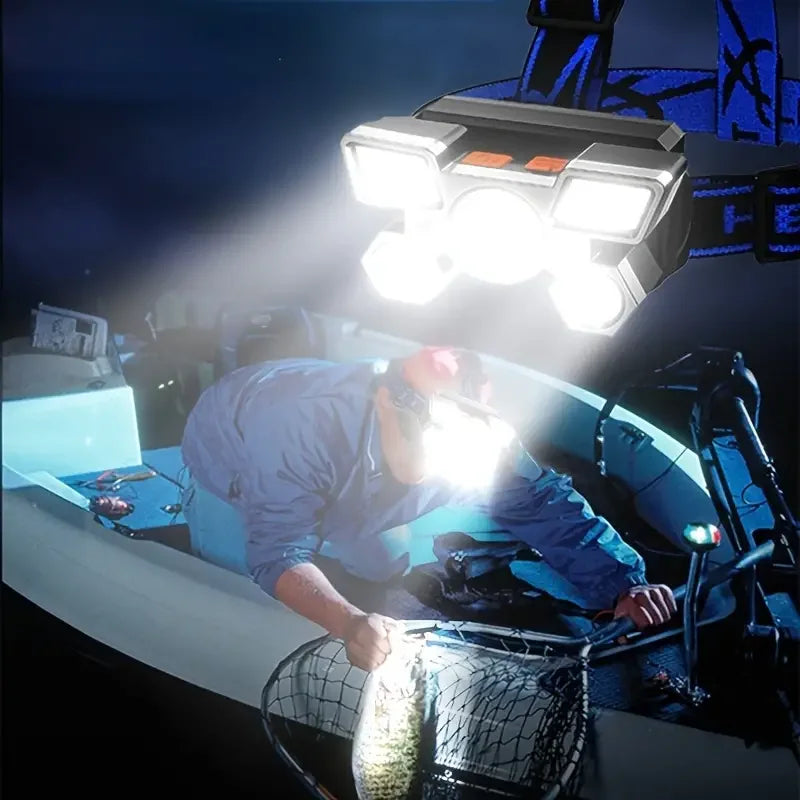 80000LM Powerful Headlamp USB Rechargeable Headlight Flashlight Large aperture XHP360 LED Head lamp Camping Fishing Head Lantern
