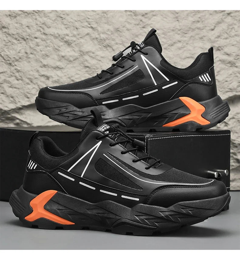 2025 New Men Hiking Shoes Outdoor Camping Resistant Non Slip Sneakers Male Casual Lightweight Lace-Up Walking Shoes