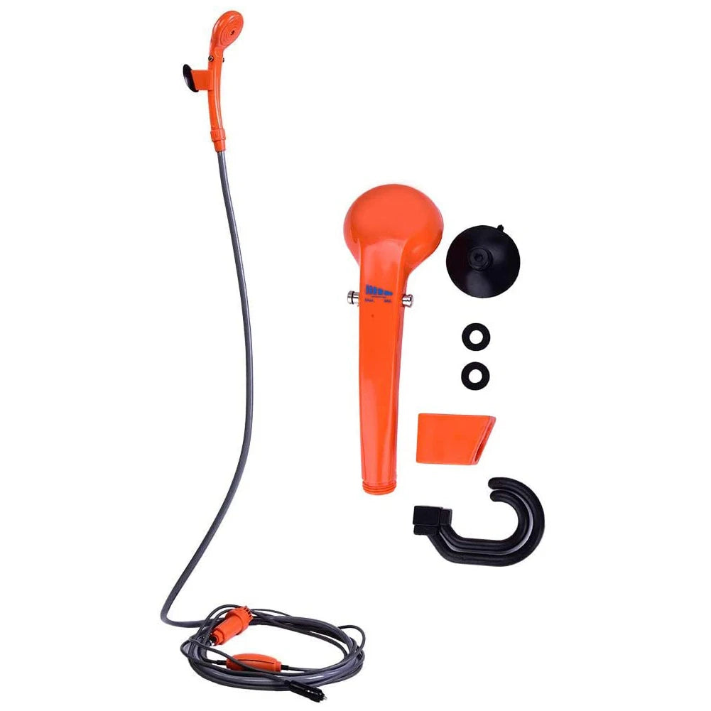 Camping Shower Outdoor Shower Portable Shower 12V Car Plug Outdoor Portable Vehicle Mounted Shower Kit for Camping Travel