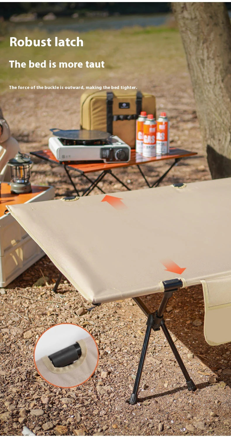 Lohascamping 90cm widen Camping cot Ultralight Portable High-low dual-purpose folding Bed Backpacking Travel hiking Sleeping Cot