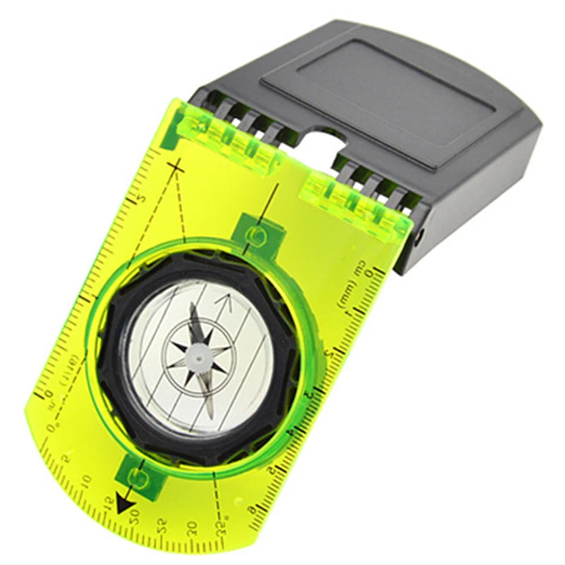 Compass Outdoor Guiding Tool Scale Map Ruler Mirror Compass with Flip Multifunctional for Hiking Camping Survival Compass
