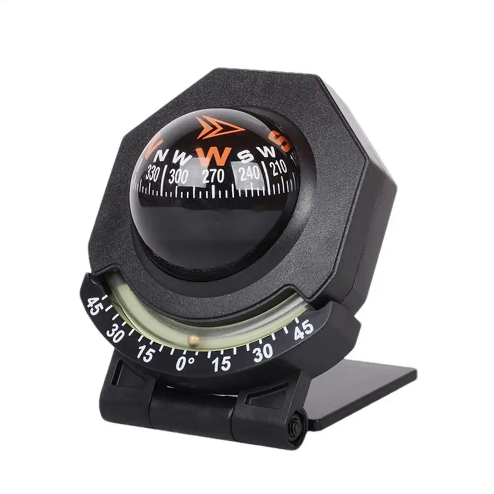 Compass For Vehicle Boat Car Dashboard Compass With Meter 2-In-1 Car Mount Compass Ball High Precision Navigation Foldable