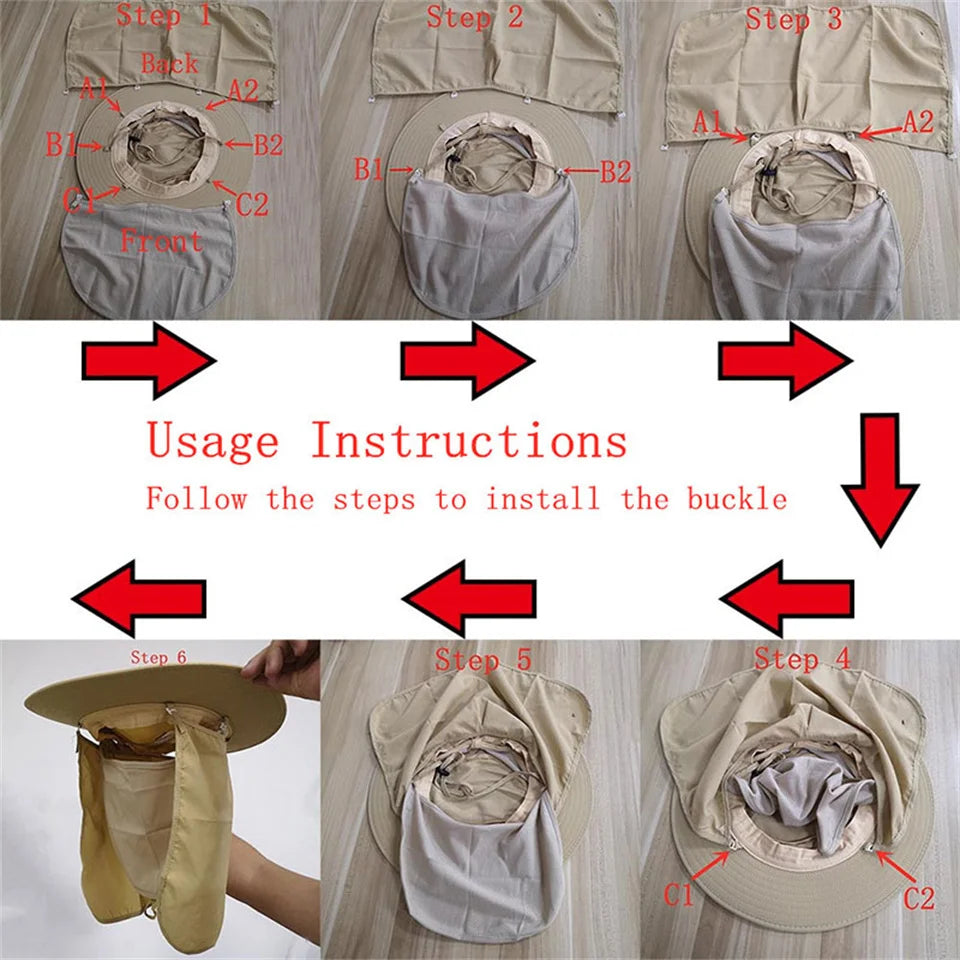 Adjustable Outdoor Fishing Hat Sunscreen Protection Breathable Sunshade Foldable Men Women Hiking Camping Casual Fishing Cap