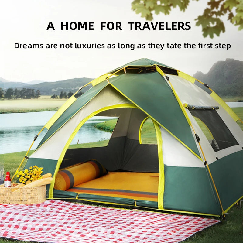 3-4 People Folding Tents, Automatically Opening Camping Tents, Portable Travel Tents, Suitable For Camping And  Hiking