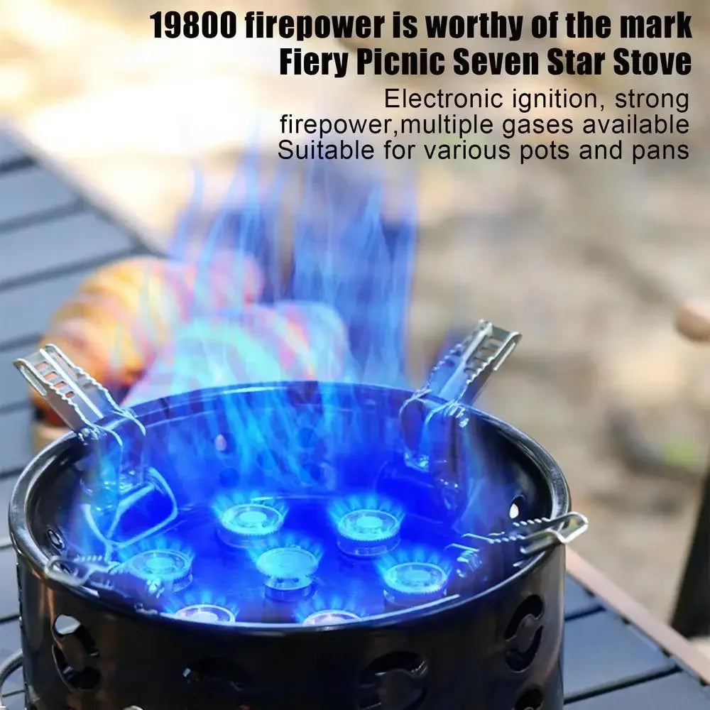 High Power Camping Stove Gas and Coal Stove Convenient Outdoor Camping Burner Gas Stove Windproof Stove Camping Fishing Burner