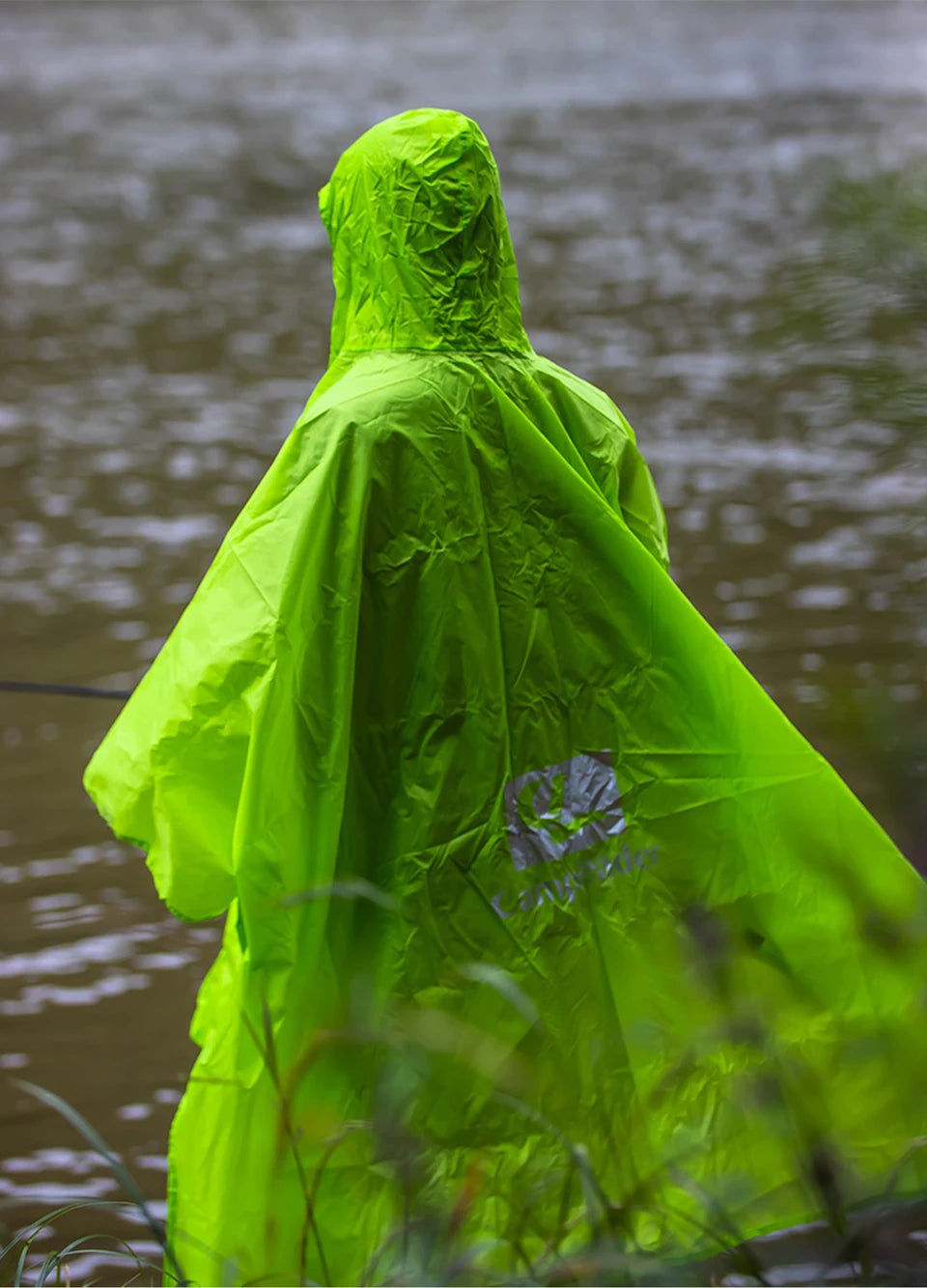 3 In 1 Outdoor Raincoat Hooded Sleeve Long Waterproof Rain Poncho Motorcycle Rain Cover Camping Hiking Travel Rainwear Tent