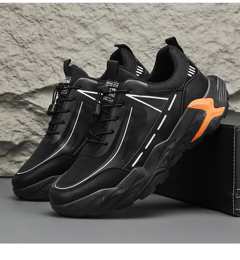 2025 New Men Hiking Shoes Outdoor Camping Resistant Non Slip Sneakers Male Casual Lightweight Lace-Up Walking Shoes