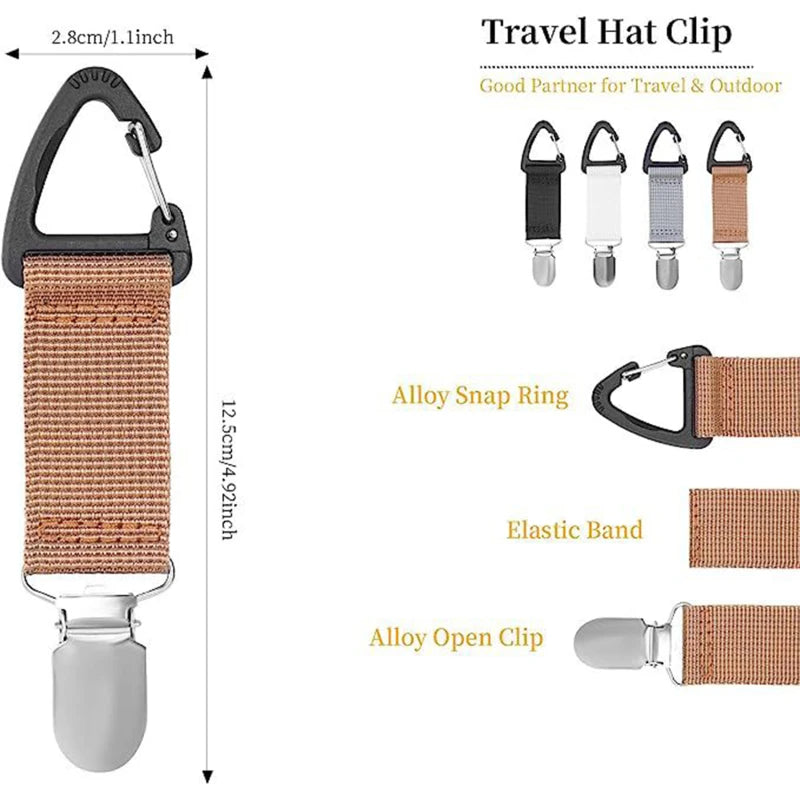 1Pc Hat Clip for Camping Traveling Hanging on Bag Handbag Backpack Luggage for Adult Outdoor Travel Beach Camping Accsesories