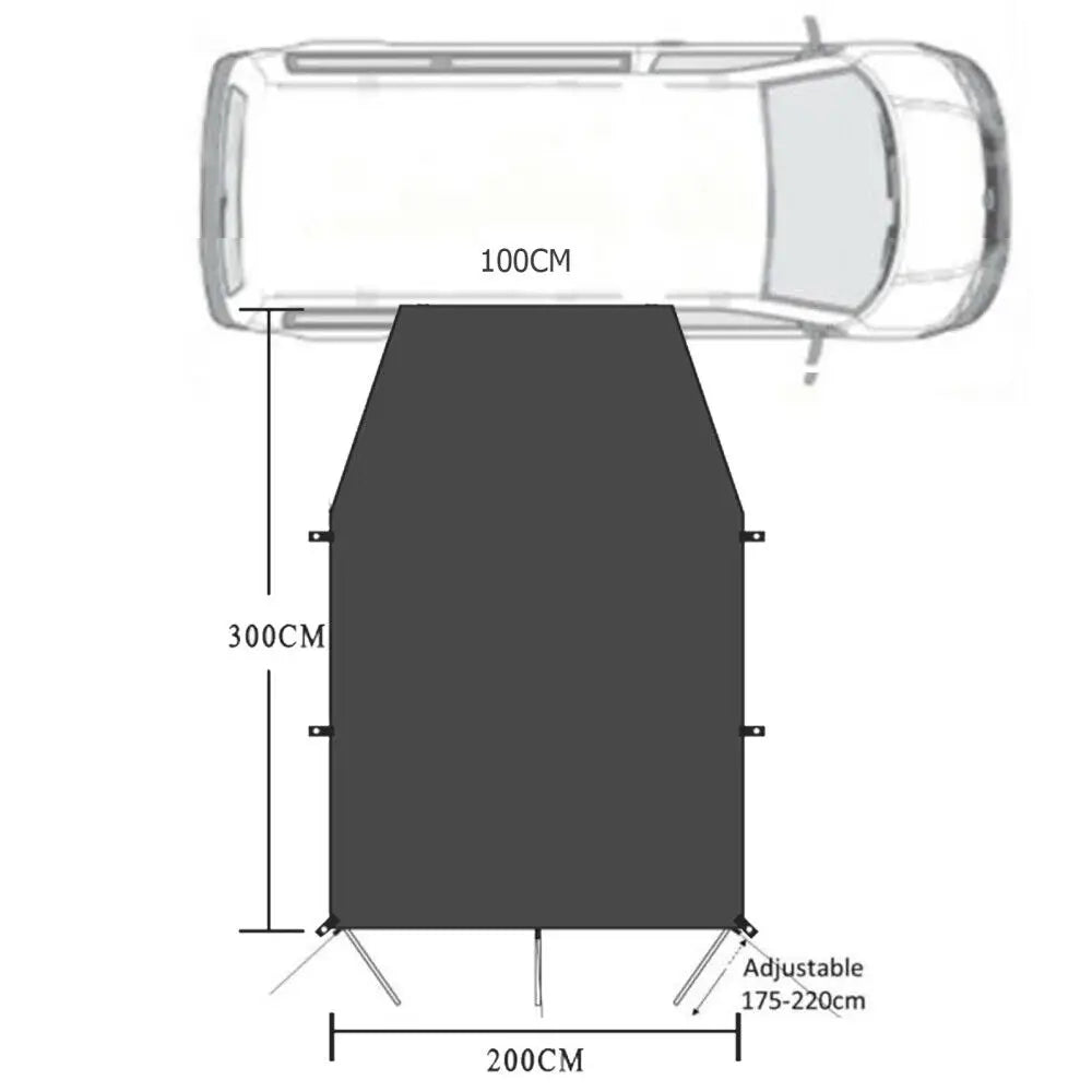 Camping Tent Automobile Suv Side Roof Top Awning Sun Canopy Sunshade For Motorhome Van Campervan Suv Black Car Awning