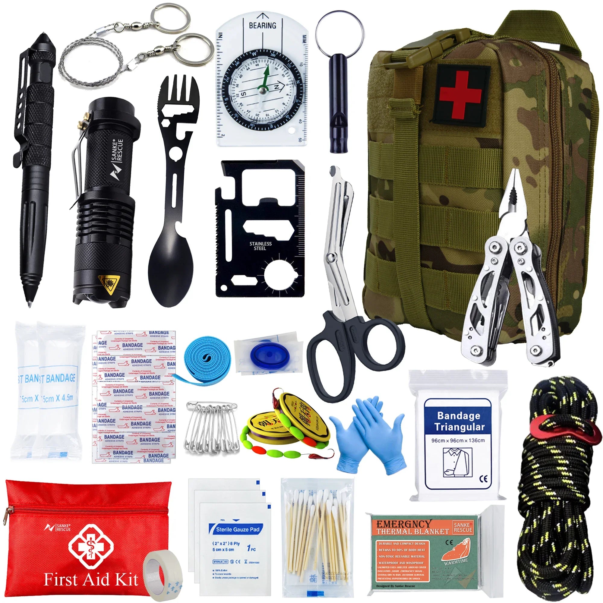 Survival First Aid Kit Survival Full Set Molle Outdoor Gear Emergency Kits Trauma Bag Camping Hiking IFAK Adventures EDC
