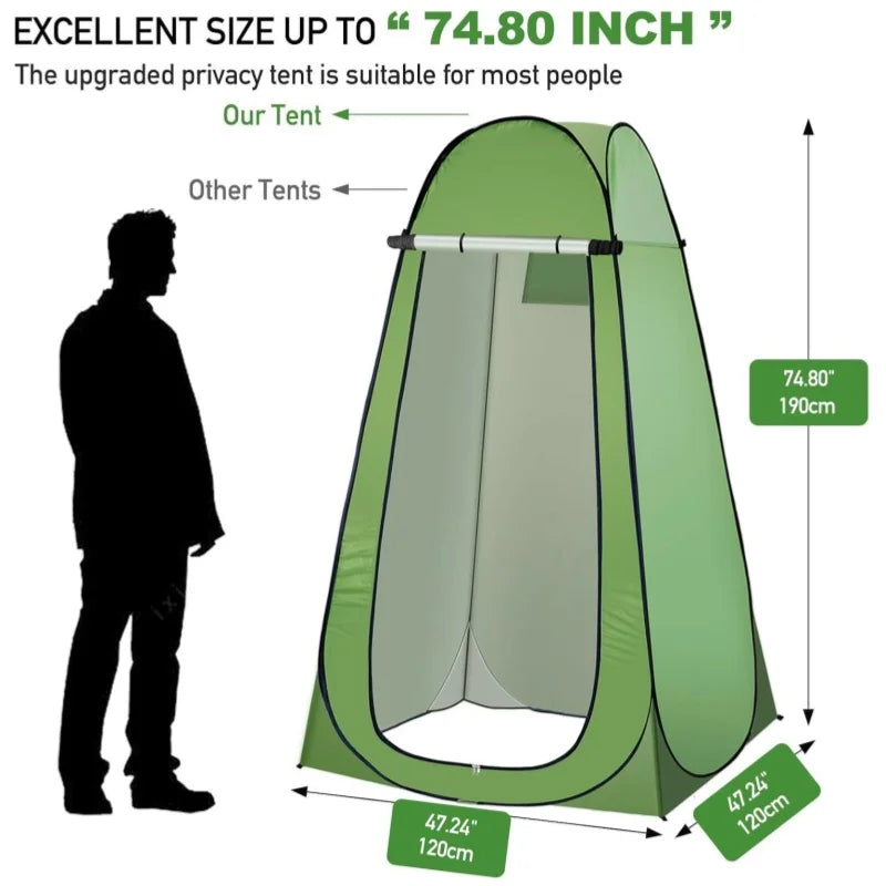 Pop Up Privacy Shower Tent, Portable Camping Shower Tent, Camping Toilet Changing Room Sun Shelter with Window for Camping