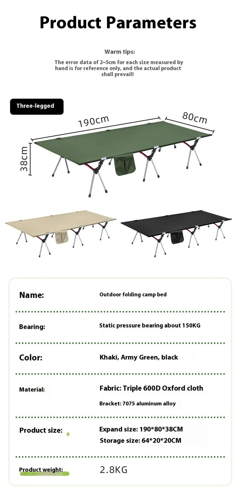 Lohascamping 90cm widen Camping cot Ultralight Portable High-low dual-purpose folding Bed Backpacking Travel hiking Sleeping Cot