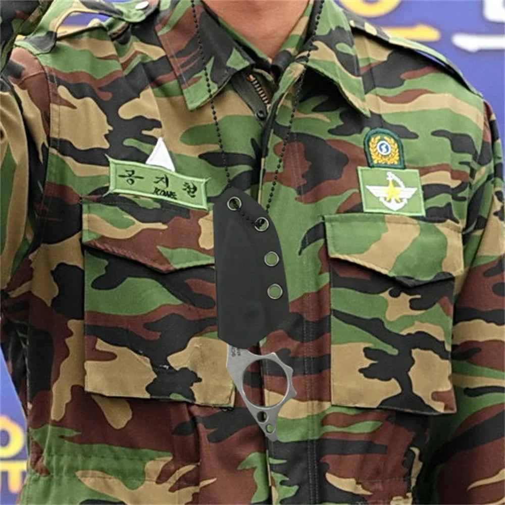 Mini Neck Knife Pocket Fixed Blade Small Lightweight Portable Outdoor Tactical Survival Knives EDC Multi-tool Keychain Knife