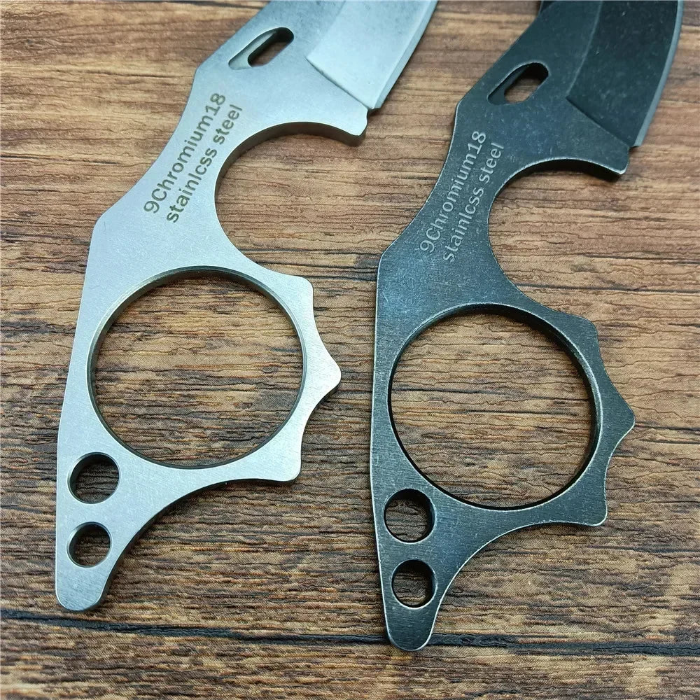 Pocket Fixed Blade Mini Neck Knife Small Lightweight Portable Outdoor Tactical Survival Knife EDC Multi Tool Keychain Knife