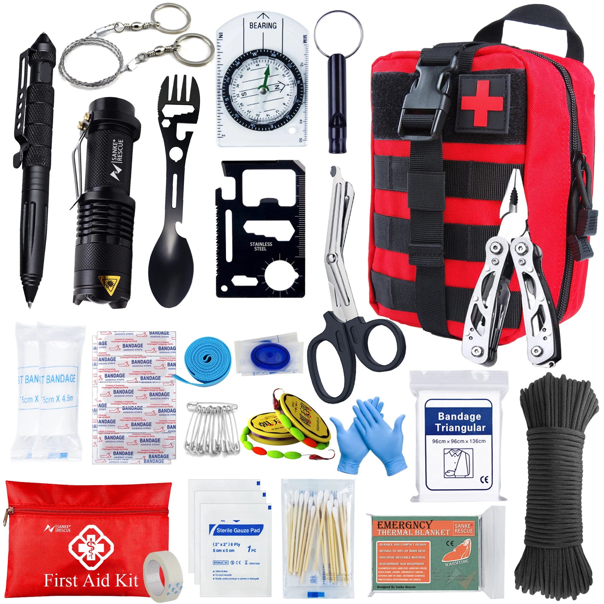Survival First Aid Kit Survival Full Set Molle Outdoor Gear Emergency Kits Trauma Bag Camping Hiking IFAK Adventures EDC