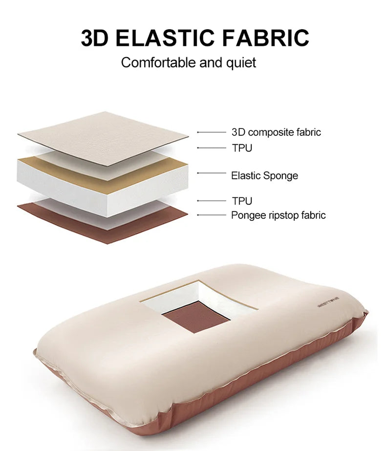 Westtune Camping Pillow Portable Self Inflating Sleeping Pillow 3D Ultralight Sponge Compact Pillow Outdoor Travel Neck Pillow