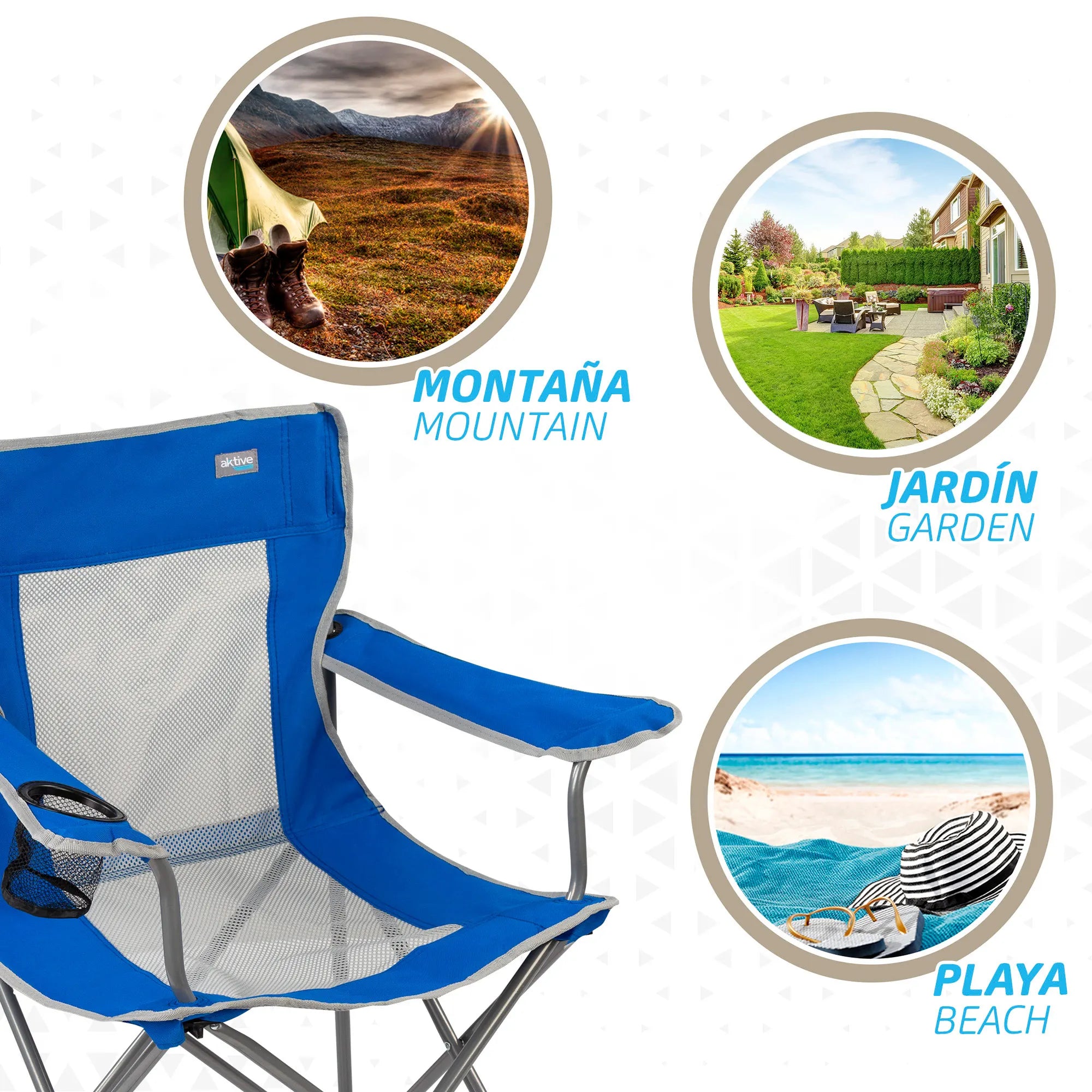 Folding camping chair with coasters and backrest breathable Aktive Camping folding chairs with backrest, folding beach chairs, folding chairs, folding camping chairs, camping chair, camping furniture