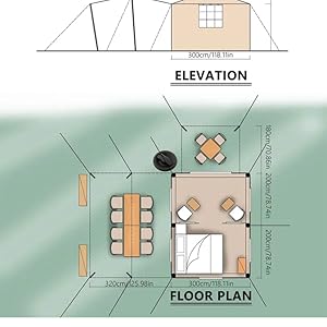 Inflatable Tent for Camping 10-12 People Large Inflatable Tent, Easy Setup 136 sqfts Glamping Tent,4 Season Tents for Camping